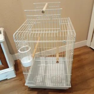 Gabbia bianca per uccelli