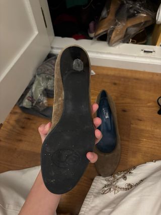 Bailarinas Fermont tacón grueso vintage marrón