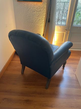 Butaca Clásica Negra Cuero