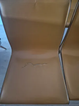 4 sillas comedor piel camel