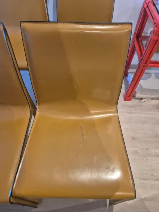 4 sillas comedor piel camel