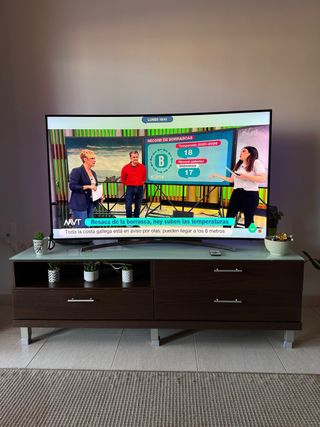 Mueble TV madera y cristal!