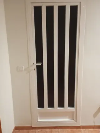 Puerta Terraza Aluminio Blanco