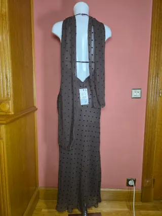 Vestido Zara lunares foulard marrón
