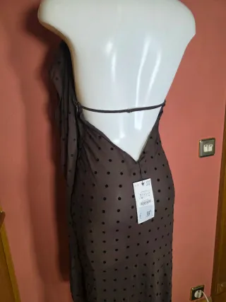 Vestido Zara lunares foulard marrón