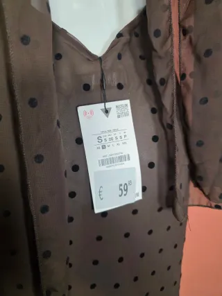 Vestido Zara lunares foulard marrón