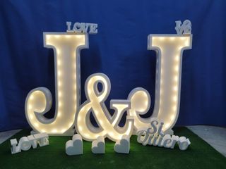 Pack Iniciales Boda LED