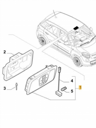 735603568 LUZ INTERIOR FIAT 500 L LIVING (351)