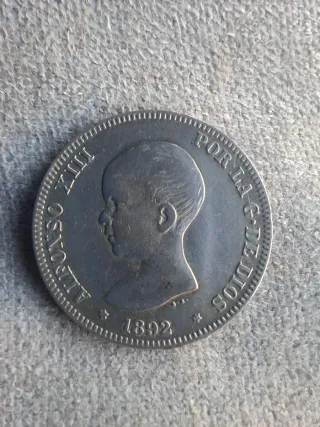 2 ptas Alfonso XIII 1892