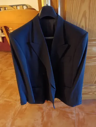 Chaqueta de traje negra hombre