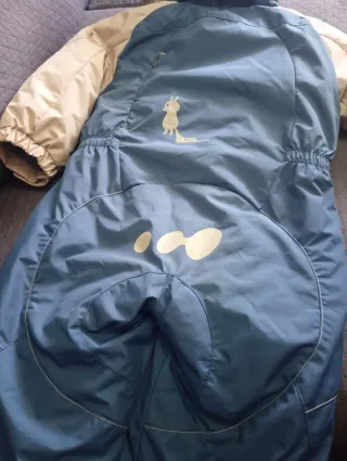 Mono de nieve infantil azul y beige