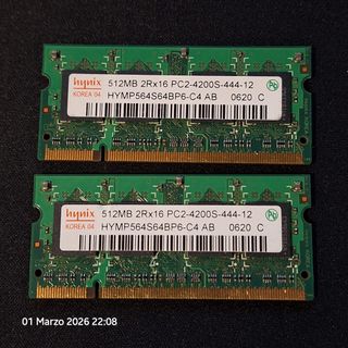 2x Hynix 512MB PC2-4200S-444-12 Sodimm RAM