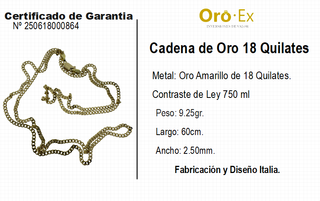 CADENA DE ORO DE 18 QUILATES - 18 KILATES
