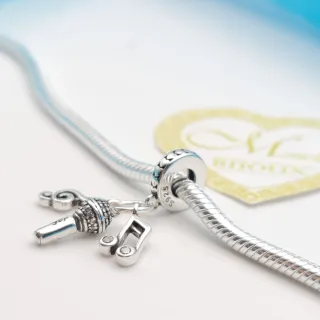 Charm argento 925 musica microfono nota musicale