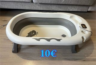 Bañera bebé plegable con termómetro