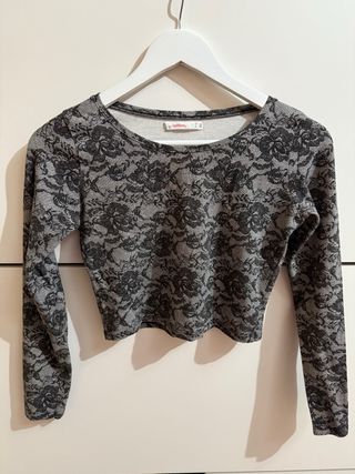 Top corto manga larga