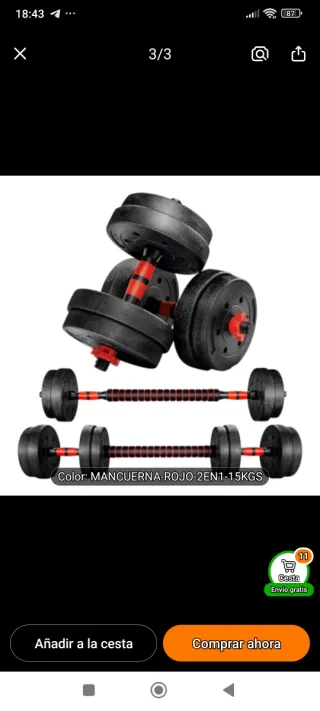 Mancuernas Ajustables discos 15kg