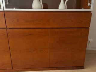 Aparador y mueble TV madera y cristal