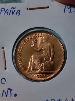 España 50 Centimos 1937 Orla Mixta Sc