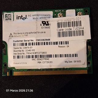 INTEL Scheda WiFi WM3B2100RWHPQ