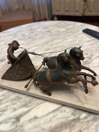 Figura Bronce Carro Romano