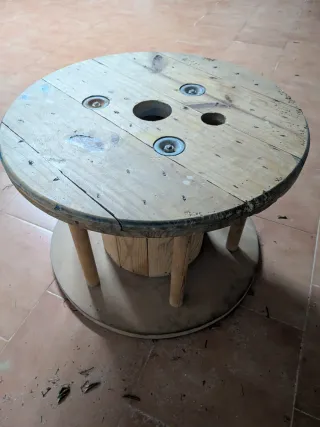 Mesa Bobina Madera Rústica