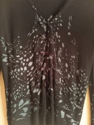 Chaqueta punto señora negra y morada