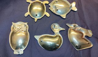 Set 5 posaceneri animali in ottone