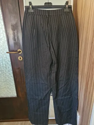 Pantaloni Gessati Neri Office Siren Style