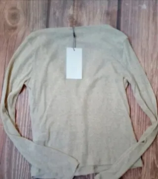 Chaqueta top punto combinada encaje Zara