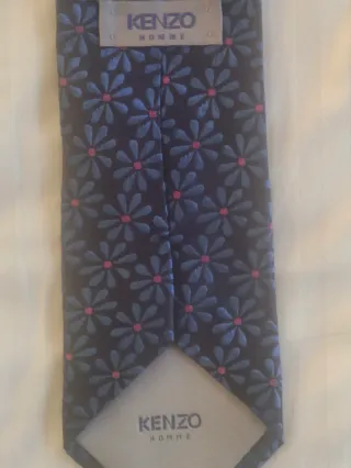 Corbata Kenzo Homme Flores Azul Negro