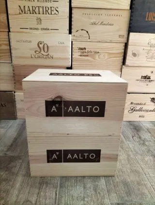 2 Cajas de madera con tapa corredera almacenaje.