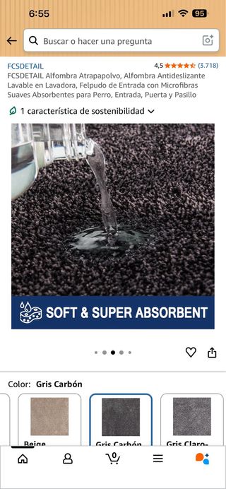 Alfombra Antideslizante Gris Carbón