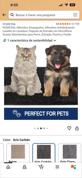 Alfombra Antideslizante Gris Carbón