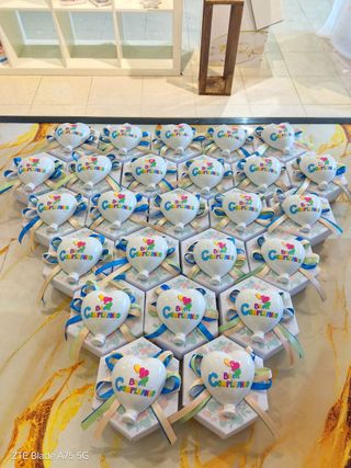 Bomboniera palloncino ceramica con portaconfetti