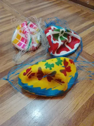 Palline vintage colorate tre pezzi