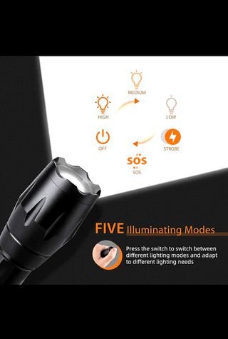 Linterna LED. Metálica, Nueva.