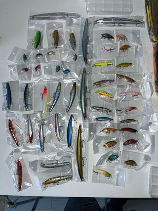 Lote 50 Señuelos Pesca Nuevos + Cajas
