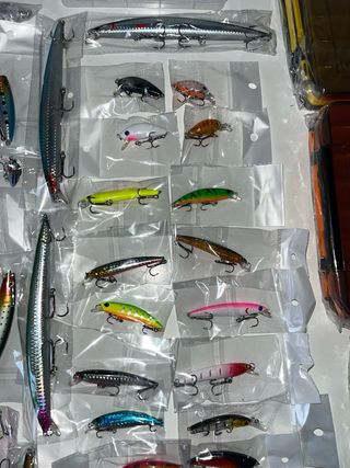 Lote 50 Señuelos Pesca Nuevos + Cajas