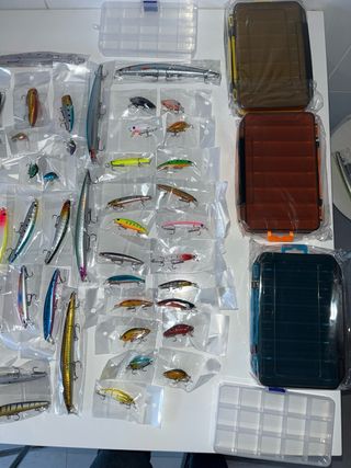 Lote 50 Señuelos Pesca Nuevos + Cajas
