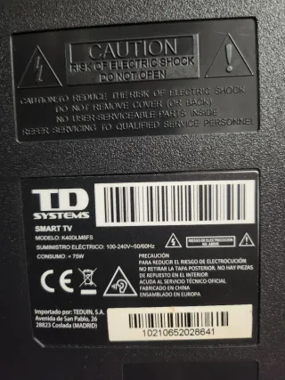 Smart TV marca TD systems. 43*