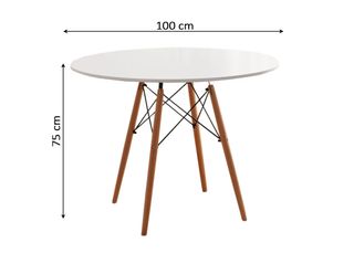 Mesa Redonda 100cm Nordica + 4 Sillas Nuevo
