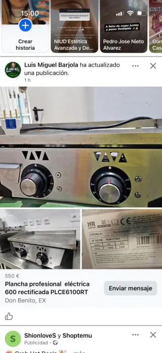 Plancha profesional eléctrica PLCE6100RT