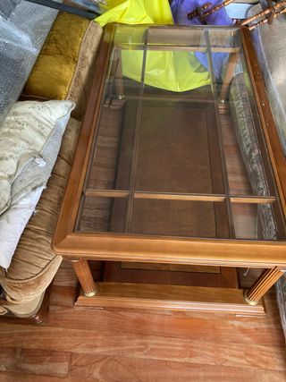 REGALO!!! Mesa de centro de salón madera y cristal