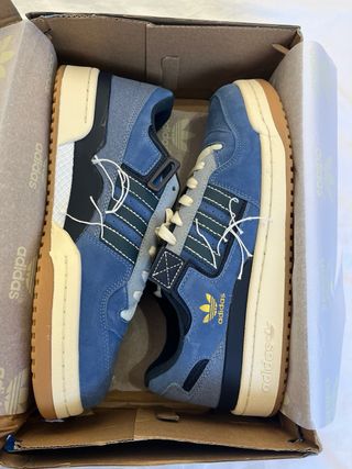 Adidas Forum Low CL Blue Suede Sneakers 42 New