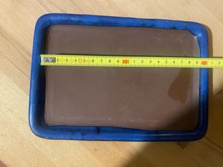 Sottovaso per bonsai in ceramica blu