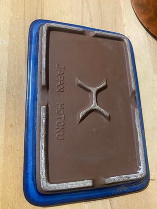 Sottovaso per bonsai in ceramica blu