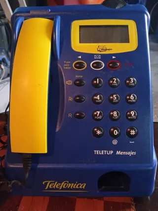 Teléfono Fijo Vintage Telefónica Azul/Amarillo