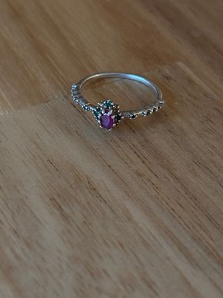 Anillo Plata Vintage Piedras Colores