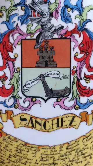 Escudo Sánchez Porcelana + Historia Apellido